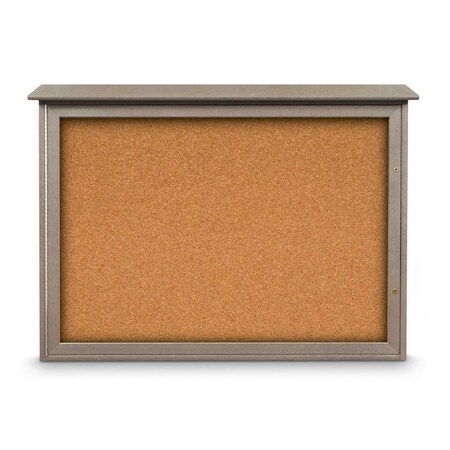 United Visual Products Outdoor Enclosed Combo Board, 72"x36", Gold Frame/White Porcelain & Surf UVCB7236ODG-WHTPORC-SURF